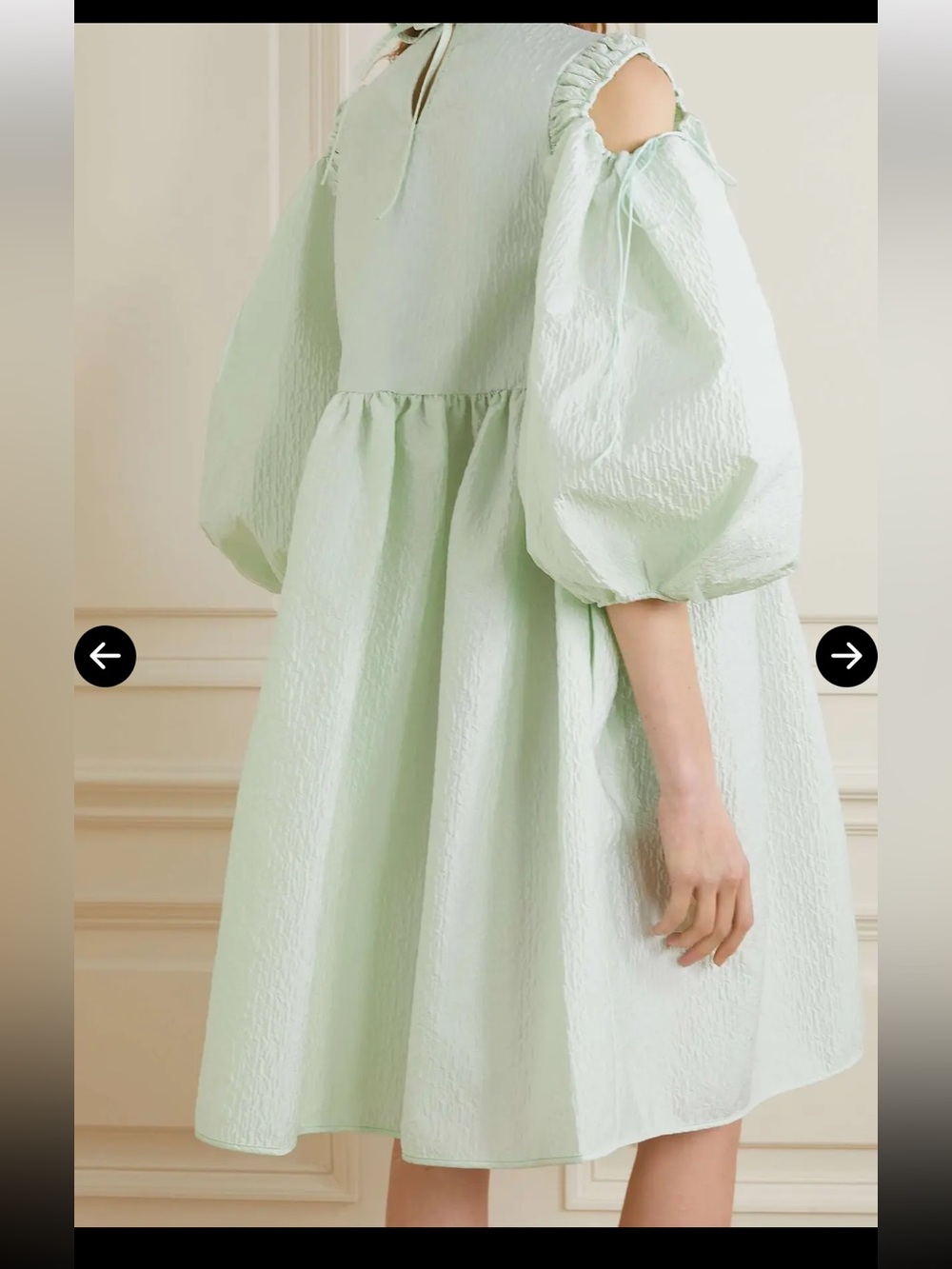 Cecilie Bahnsen Pale Mint Puff-Sleeve Mini Dress